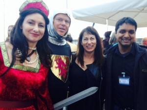 L-R: Michaela Talbot and Freddie Daniells from Holborn Speakers with Janet and Swarajit